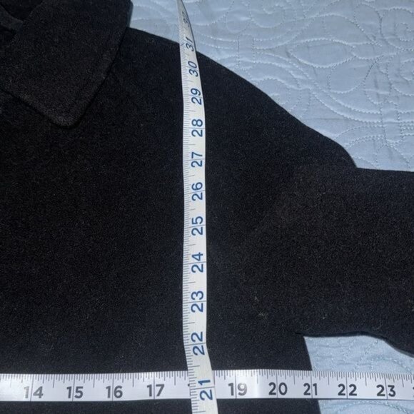 Classic Black Button Up Wool Blend Winter Coat Basic Editions Womens Size S - Picture 10 of 10